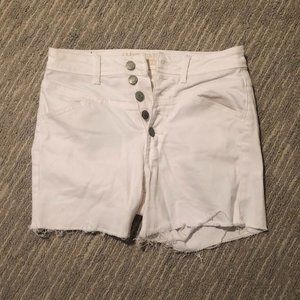 American Eagle White Button-Up Shorts